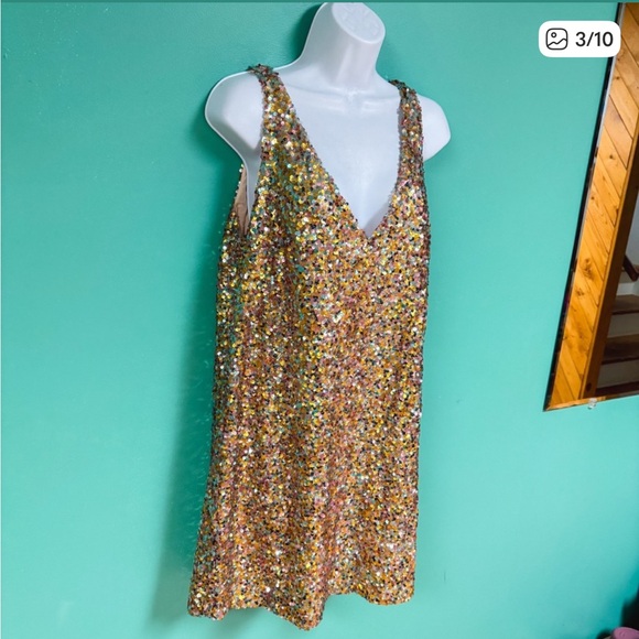 Sezane Robe Bridget Sequins Pastel Mini Dress - Picture 6 of 13